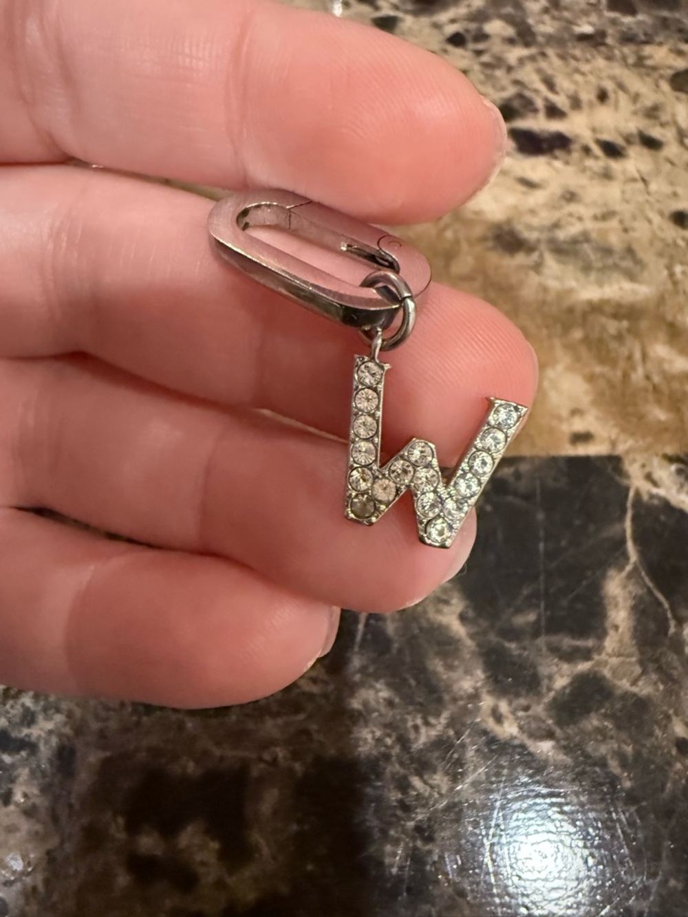 Henri Bendel Pavé Crystal Initial "W"  Charm / Pendant - Picture 3 of 8